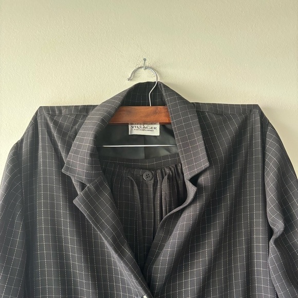 Vintage Villager Liz Claiborne two piece black outfit size M/L - Picture 2 of 11